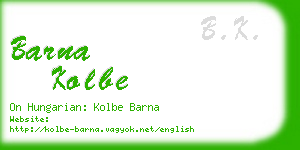 barna kolbe business card